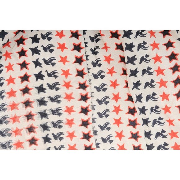 Isabell Marant Etoile Star Bird Print Mel Shorts Size 38 Cream Red Silk - Picture 7 of 11